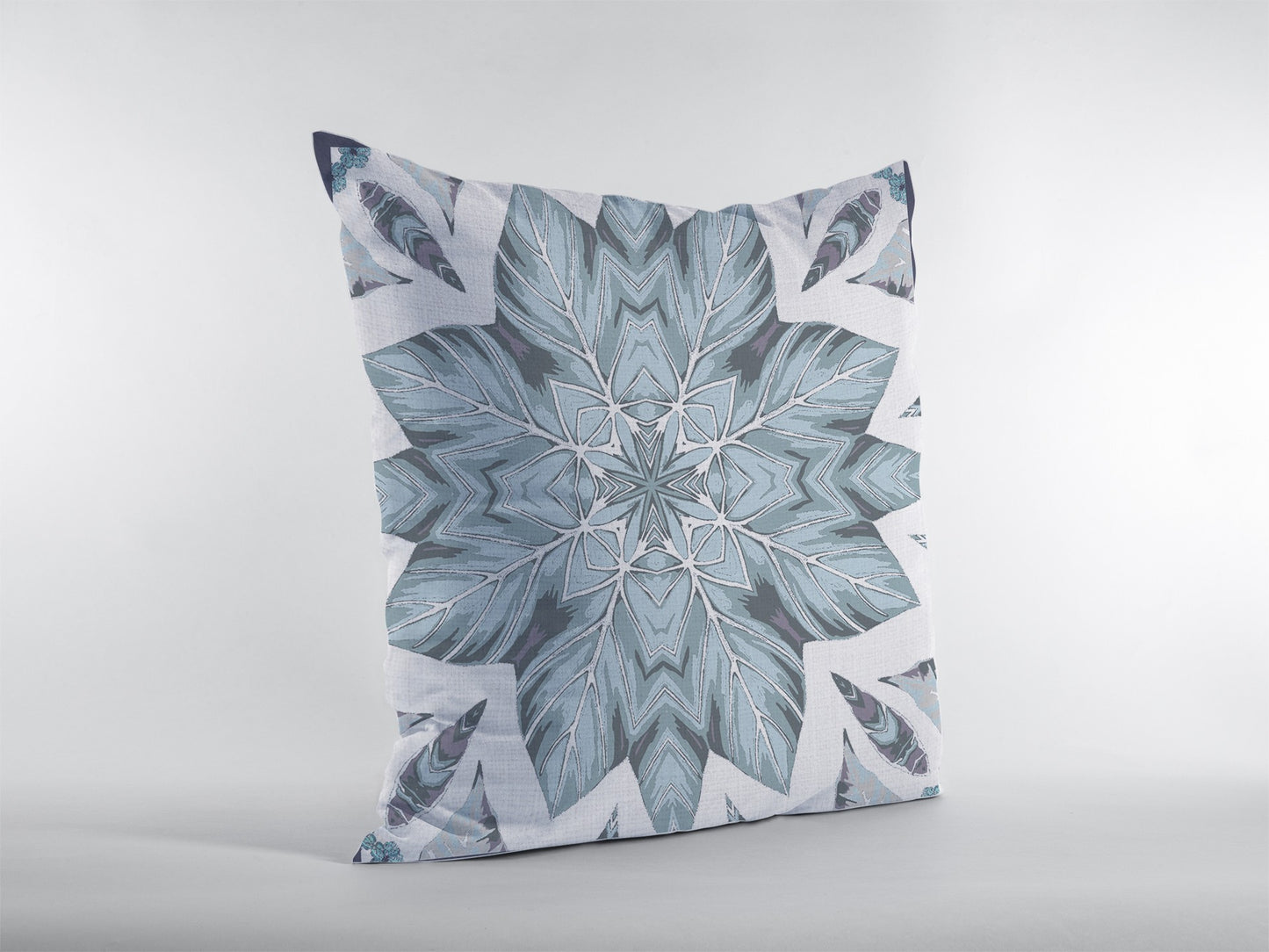 18" Blue Floral Forest Zippered Suede Throw Pillow-0