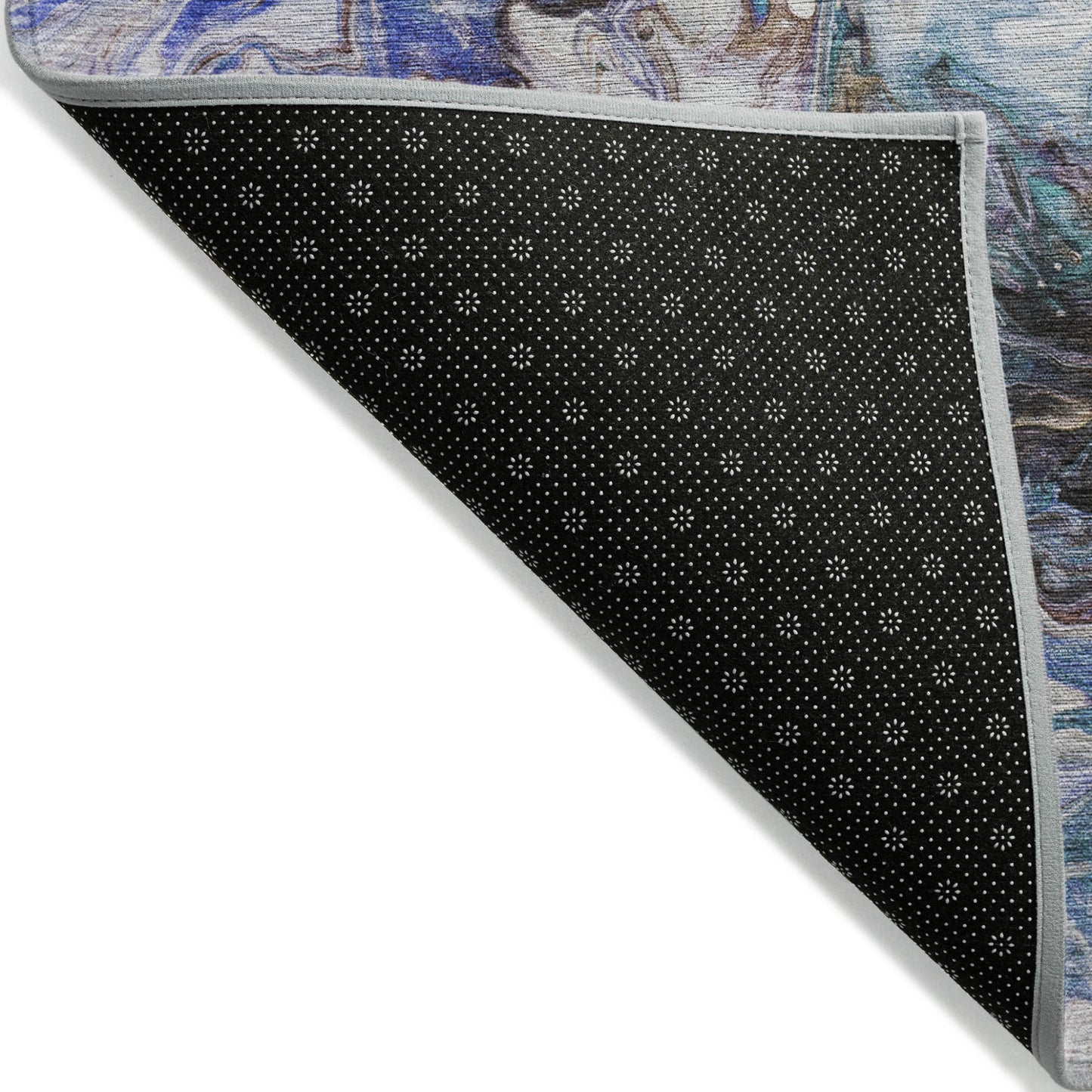 9' X 12' Beige Blue And Taupe Abstract Washable Indoor Outdoor Area Rug-3