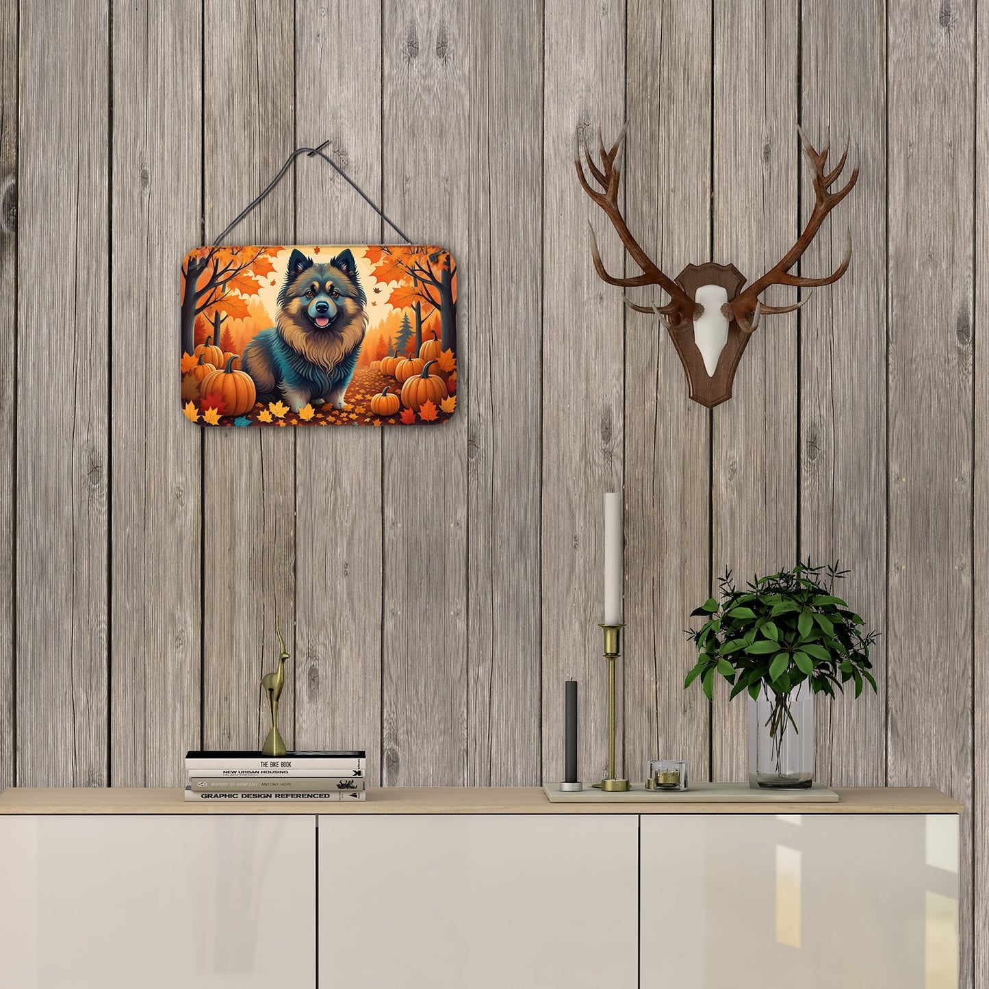 Keeshond Fall Wall or Door Hanging Prints