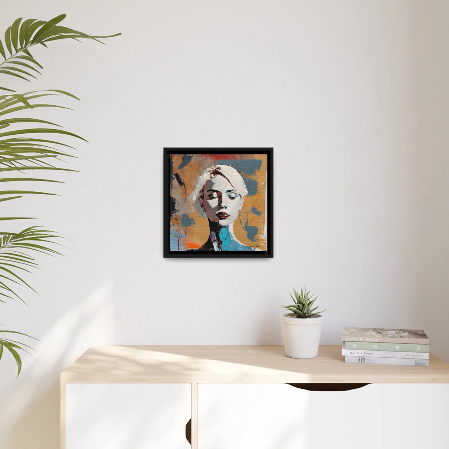 Abstract Portrait of a Woman - Framed Canvas Wall Art