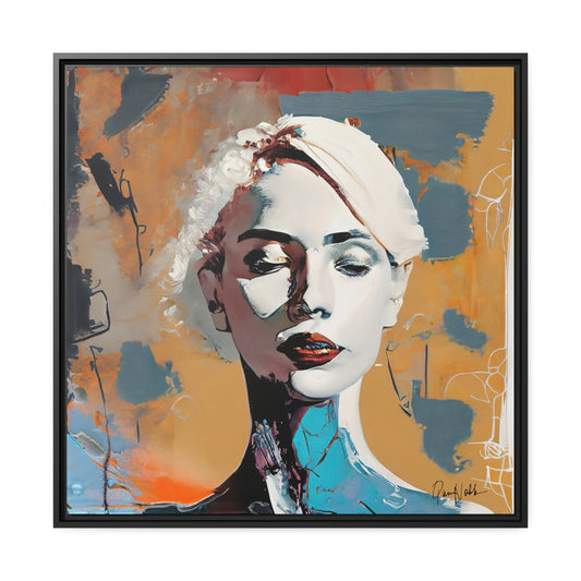 Abstract Portrait of a Woman - Framed Canvas Wall Art