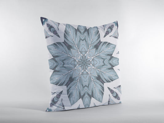 18" Blue Floral Forest Zippered Suede Throw Pillow-0