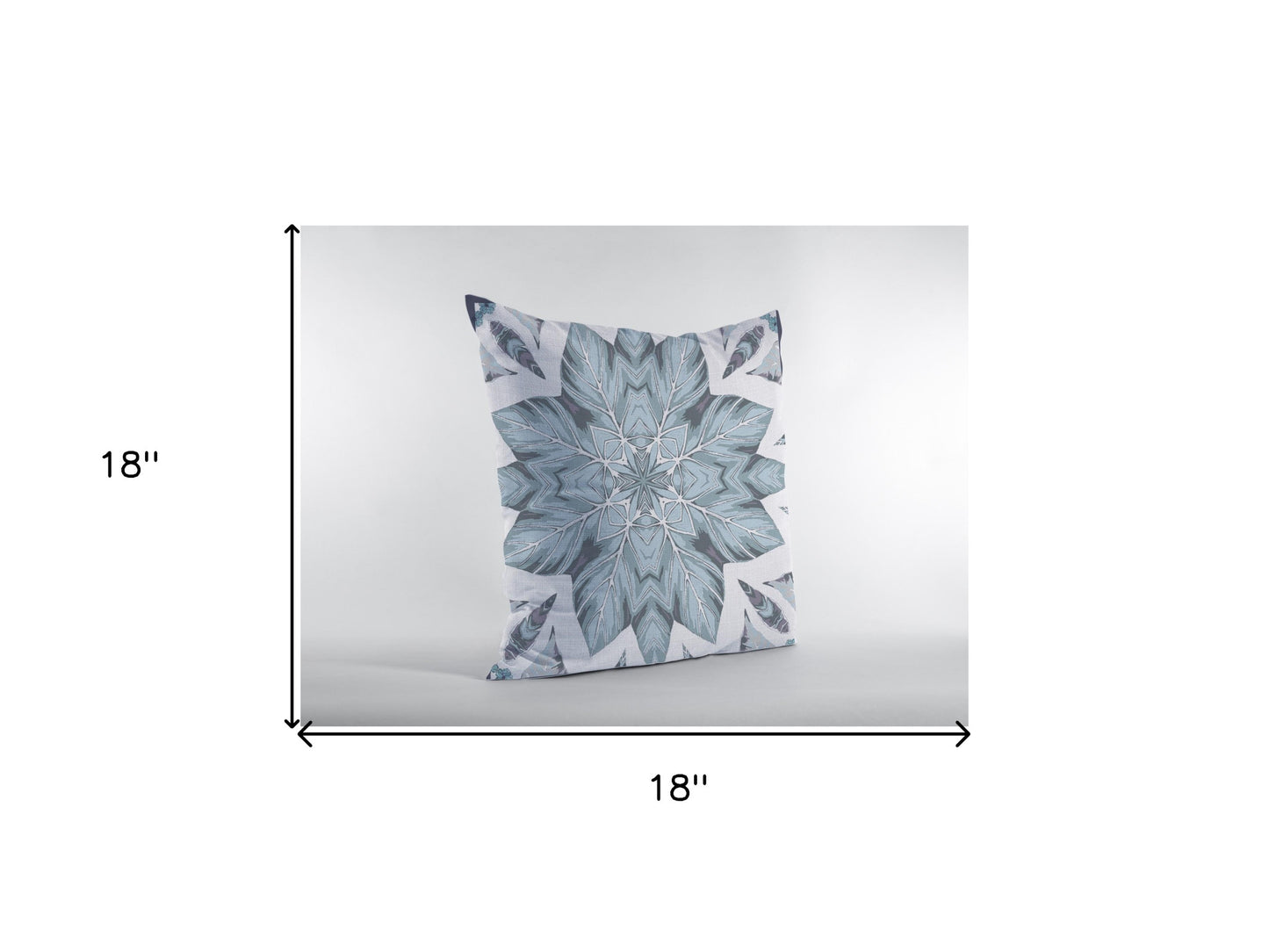 18" Blue Floral Forest Zippered Suede Throw Pillow-5