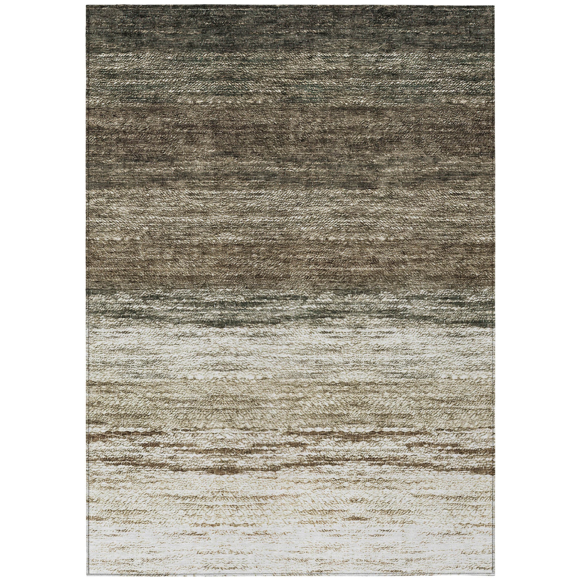 8' X 10' Brown Beige And Tan Ombre Washable Indoor Outdoor Area Rug-1