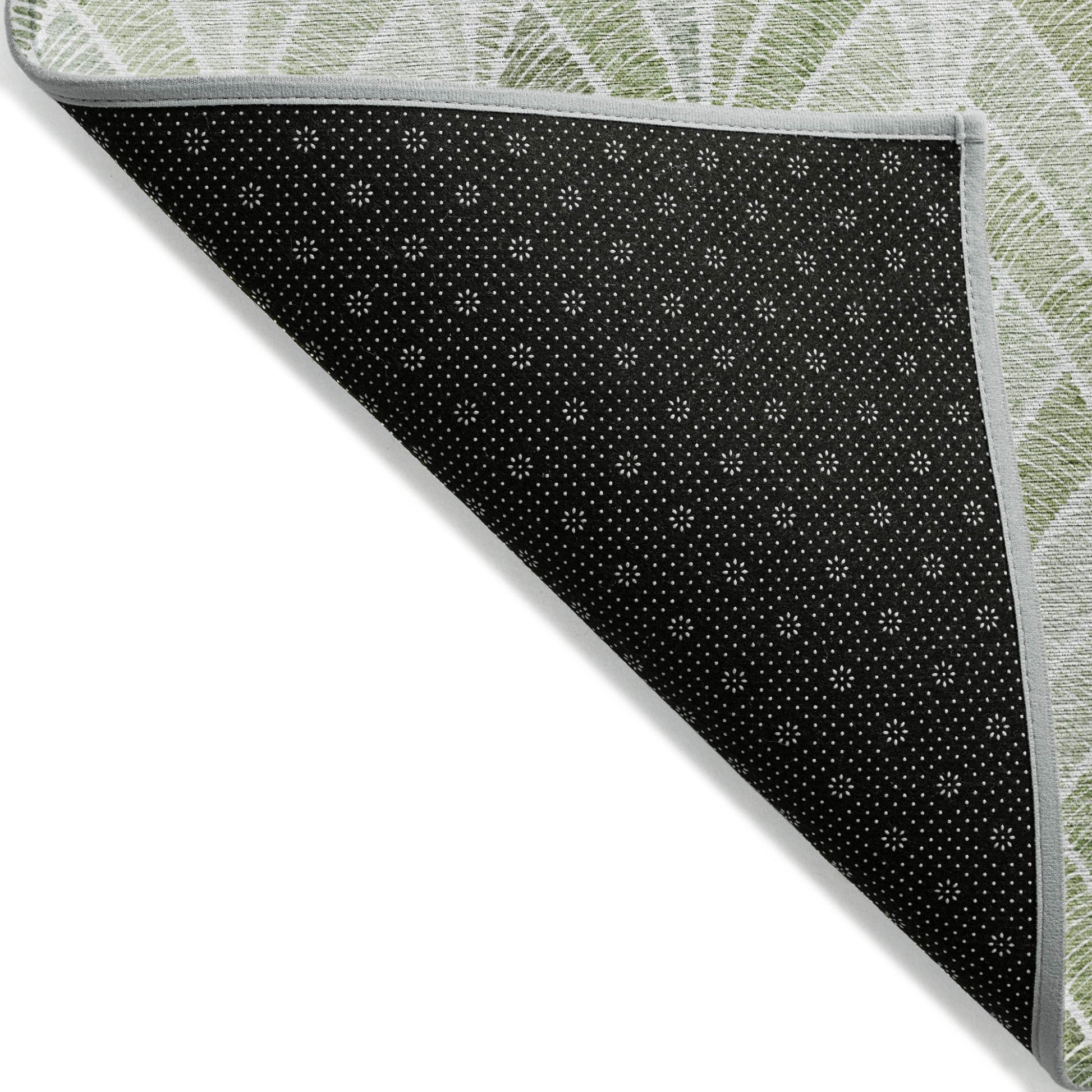8' X 10' Sage Artichoke Green And Mint Green Geometric Washable Indoor Outdoor Area Rug-3