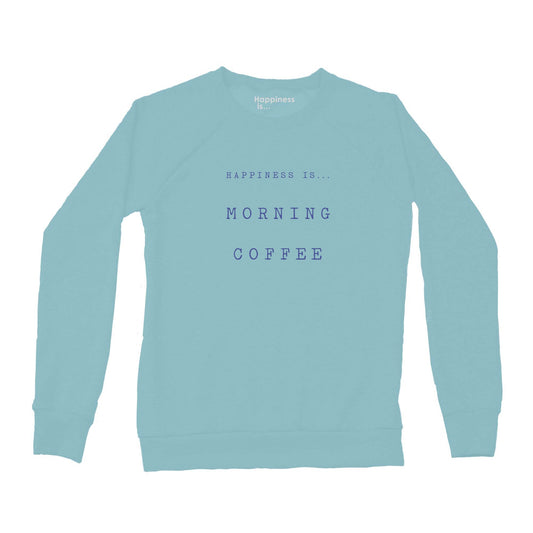 Women's Coffee Crew Sweatshirt, Teal-0