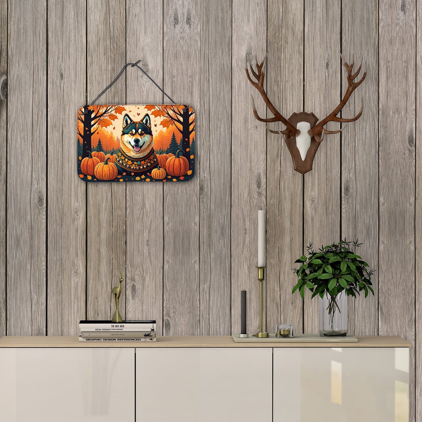 Akita Fall Wall or Door Hanging Prints