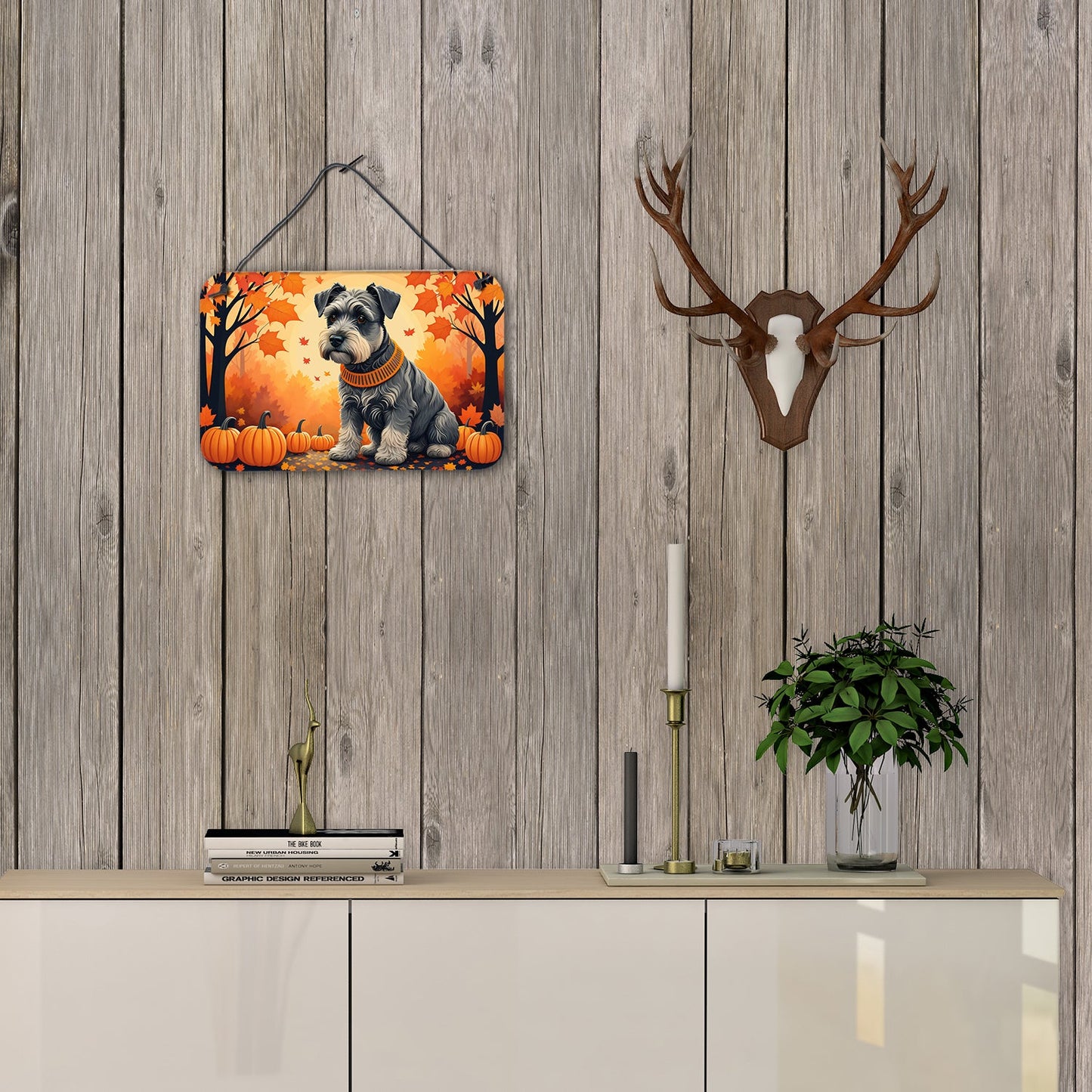 Schnauzer Fall Wall or Door Hanging Prints