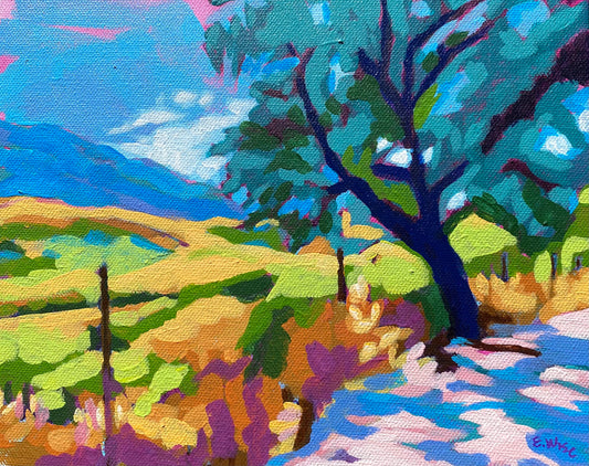 Award Winning Colorful Original Peaks of Otter Landscape Acrylic Painting by Emily Wise