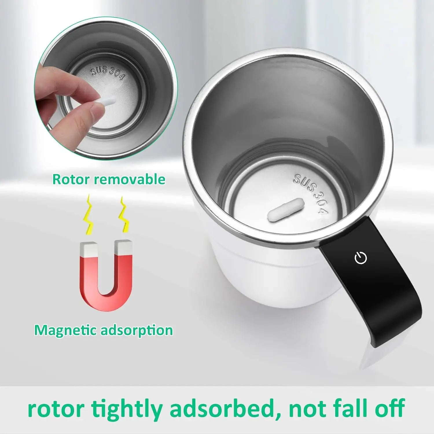 Automatic Self-Stirring Magnetic Coffee Mug - USB Rechargeable Smart Thermal Cup with LCD Screen, Food Safe Design